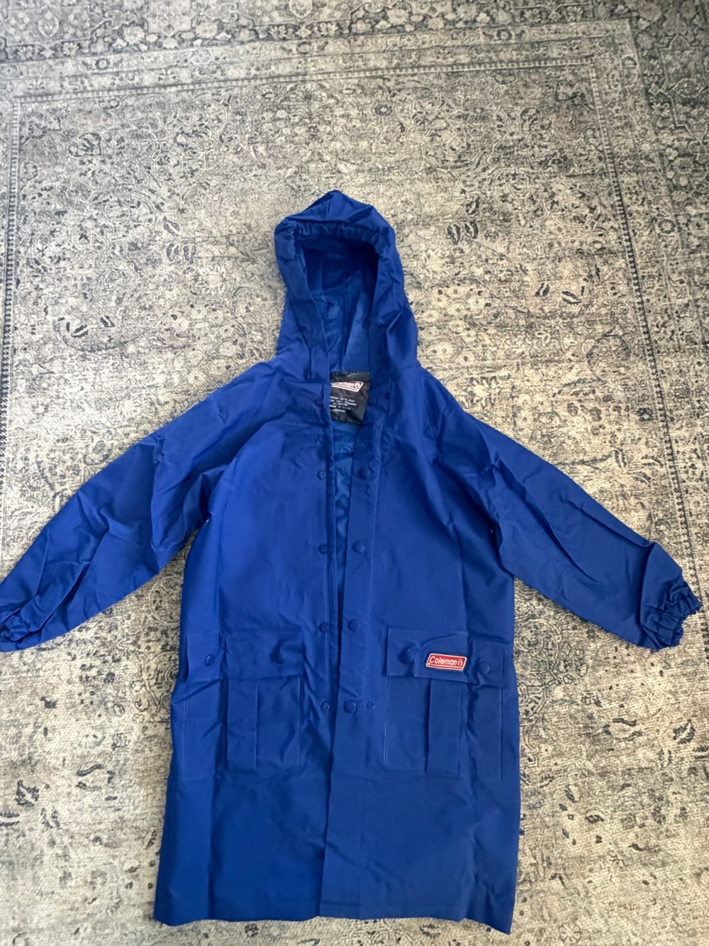 Coleman Kids Blue Hooded Raincoat with Front Pockets